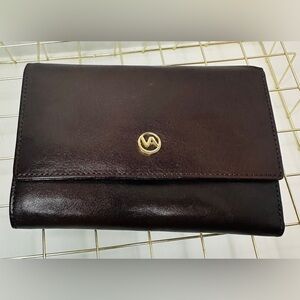 Women’s Beautiful Valentina Dark Chocolate Brown Leather Wallet Made in Italy